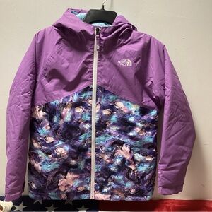 The North Face Kids Purple and Multicolor Puffer Jacket